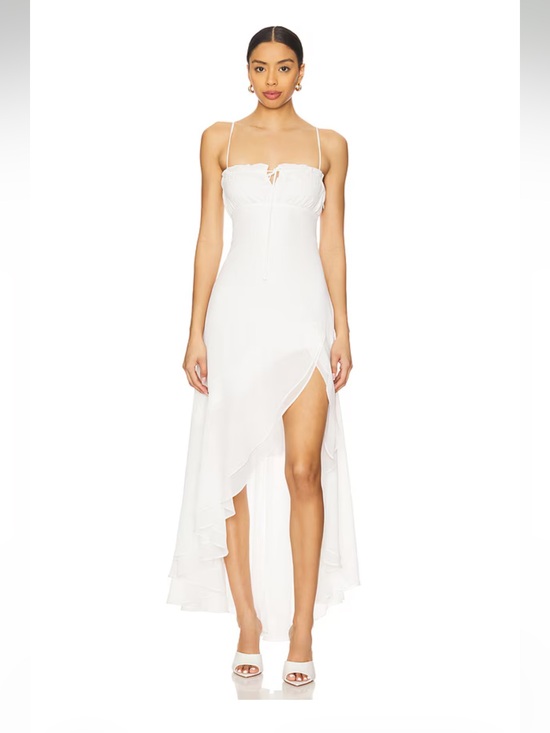 Amanda Uprichard Dresses & Skirts - Amanda Uprichard Odelia Ivory High Low Maxi Dress M
